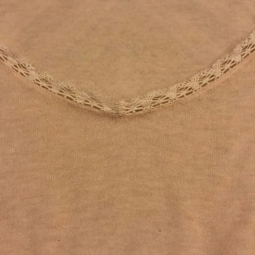 Knitted Knotted Anthropologie Ivory Lace Sweater Size Medium